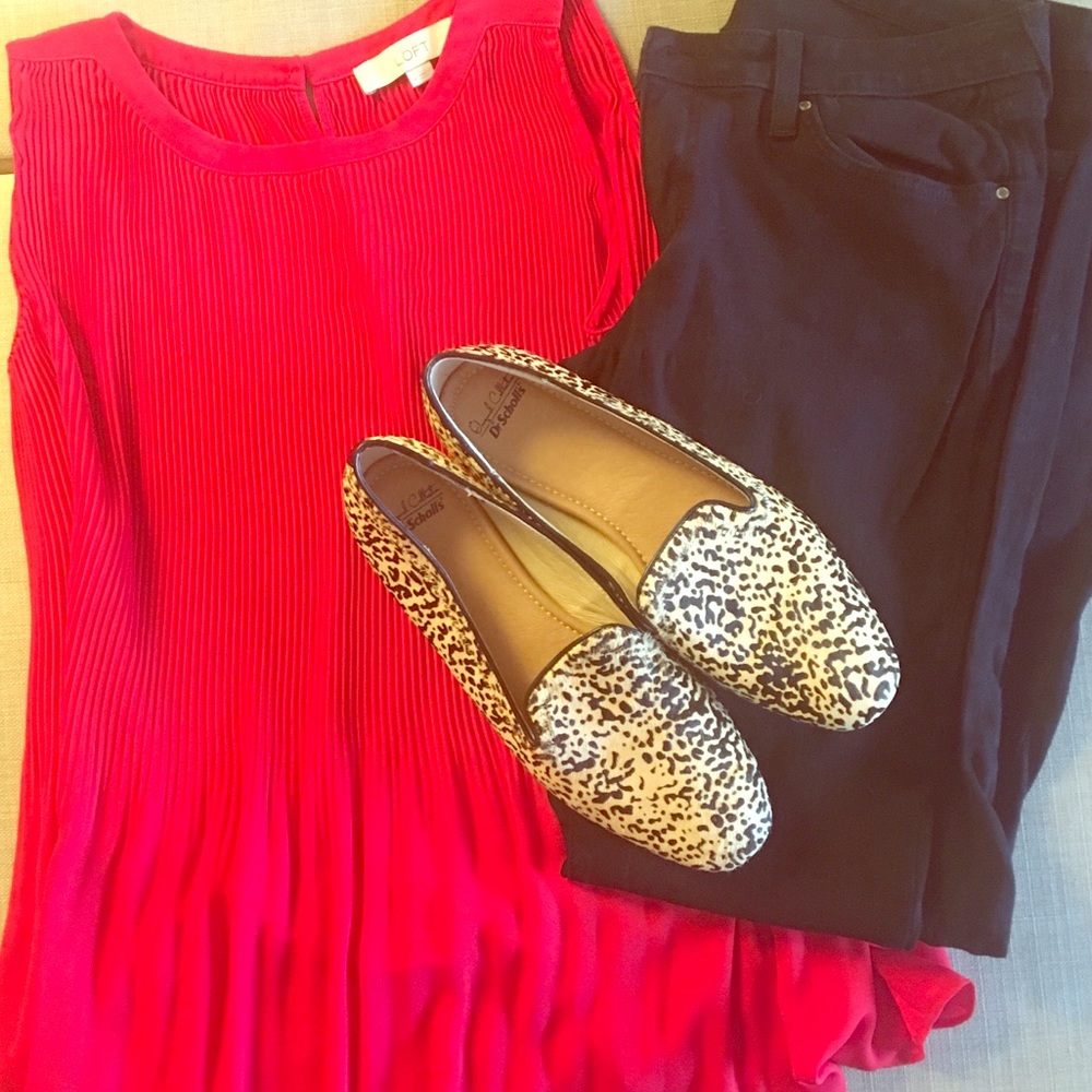 Dr. Scholl's faux calf hair leopard loafers